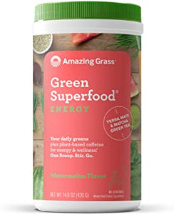 Amazing Grass Green Superfood Energy: Super Greens Powder & Plant Based Caffeine with Matcha Green Tea & Watermelon